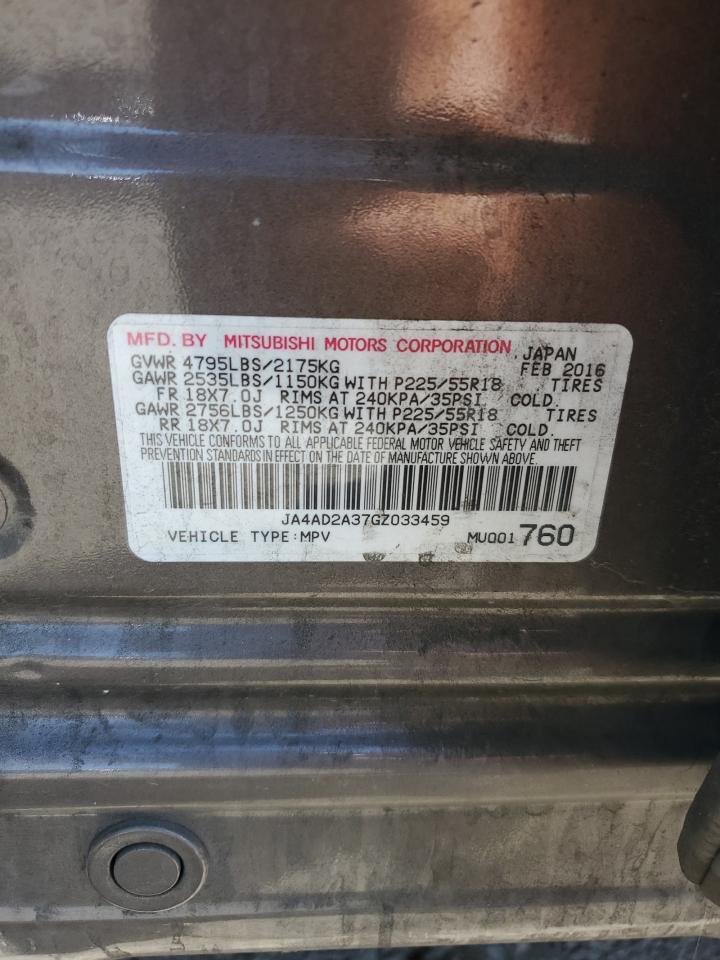 2016 Mitsubishi Outlander Es VIN: JA4AD2A37GZ033459 Lot: 63011415
