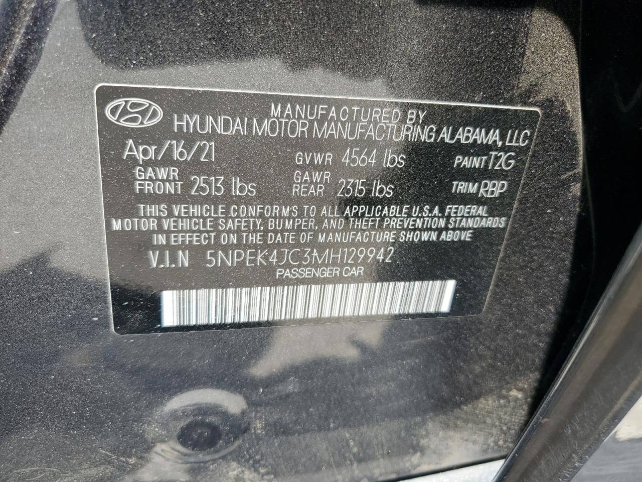 2021 Hyundai Sonata N Line VIN: 5NPEK4JC3MH129942 Lot: 62422135