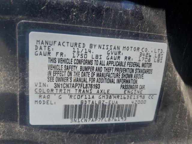 2015 NISSAN VERSA S  