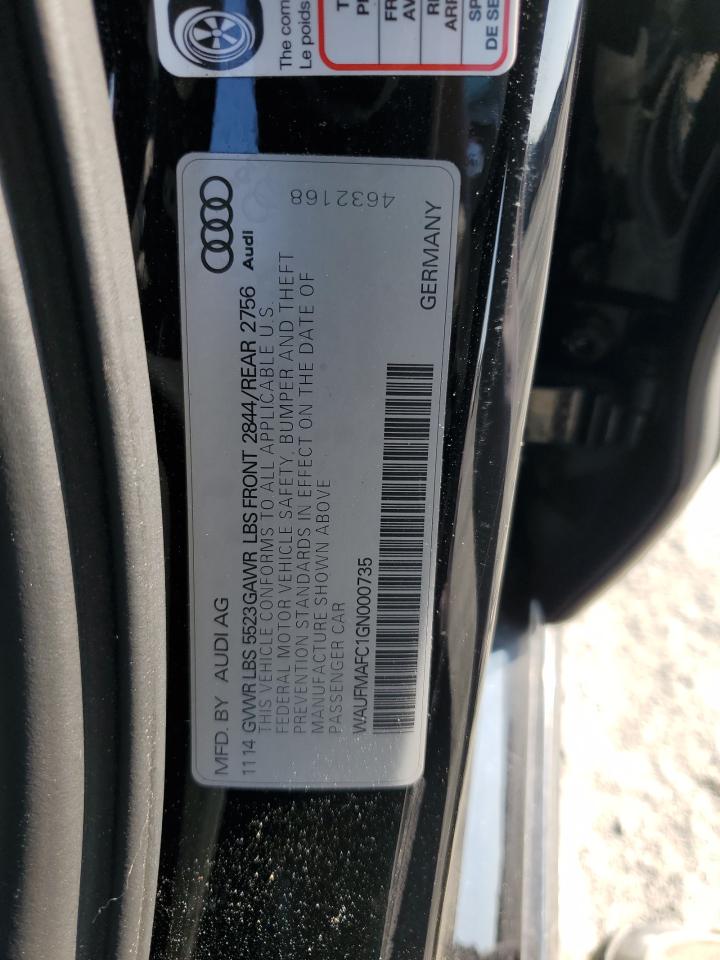 2016 Audi A6 Premium Plus VIN: WAUFMAFC1GN000735 Lot: 60541845