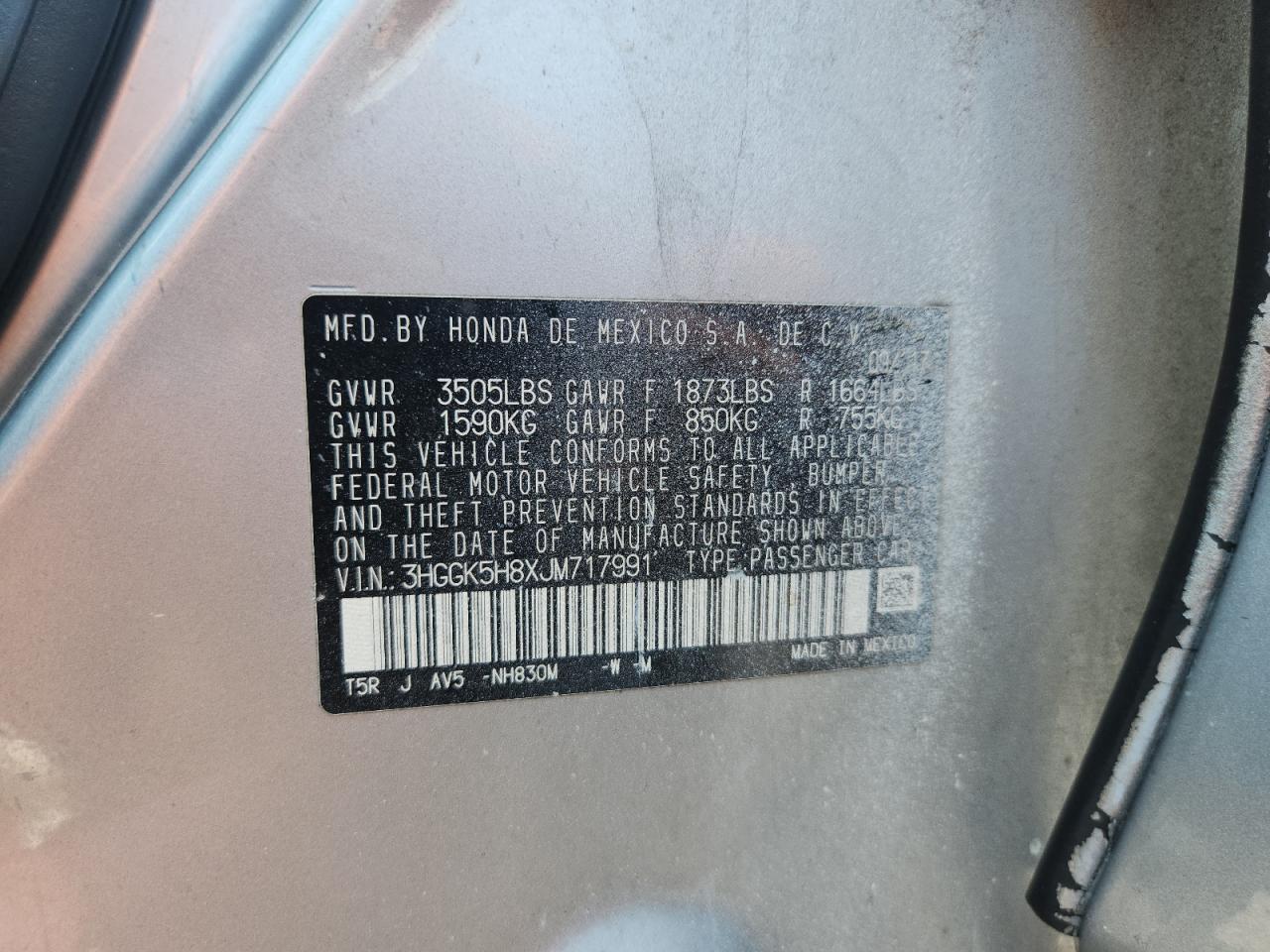2018 Honda Fit Ex VIN: 3HGGK5H8XJM717991 Lot: 62086665