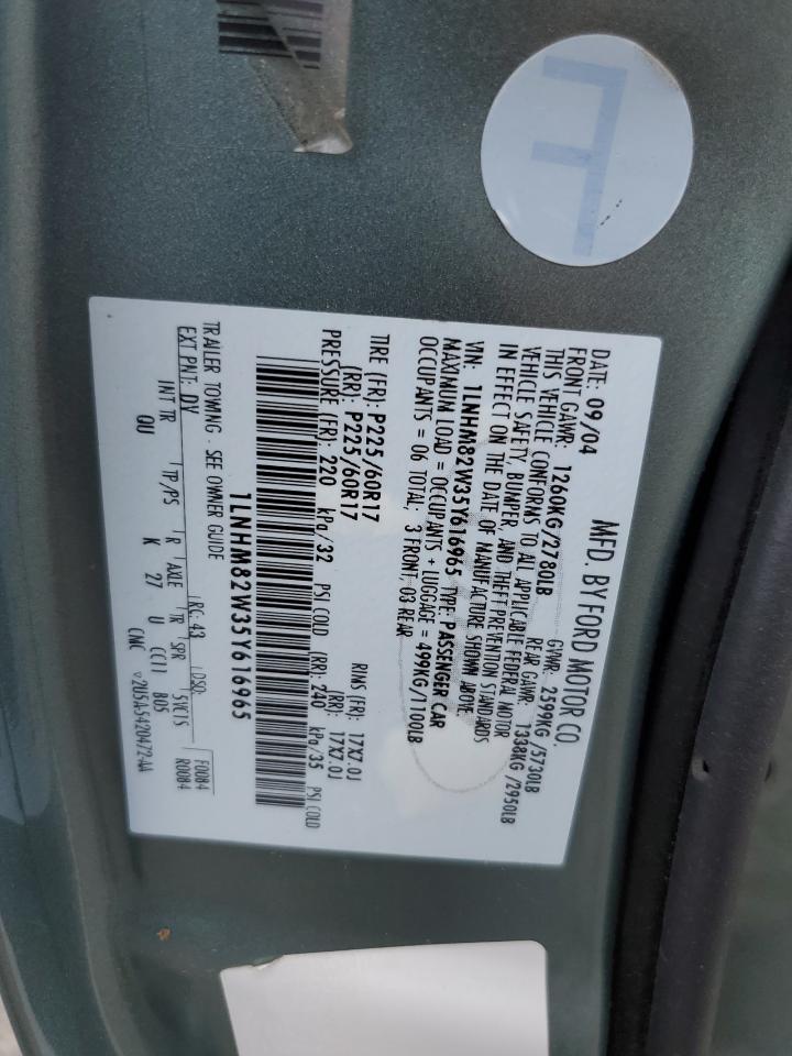 2005 Lincoln Town Car Signature Limited VIN: 1LNHM82W35Y616965 Lot: 61738615