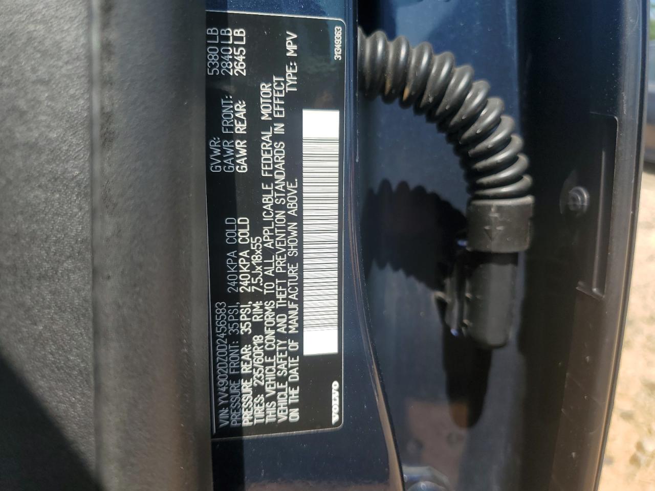 2013 Volvo Xc60 T6 VIN: YV4902DZ0D2456583 Lot: 62763635