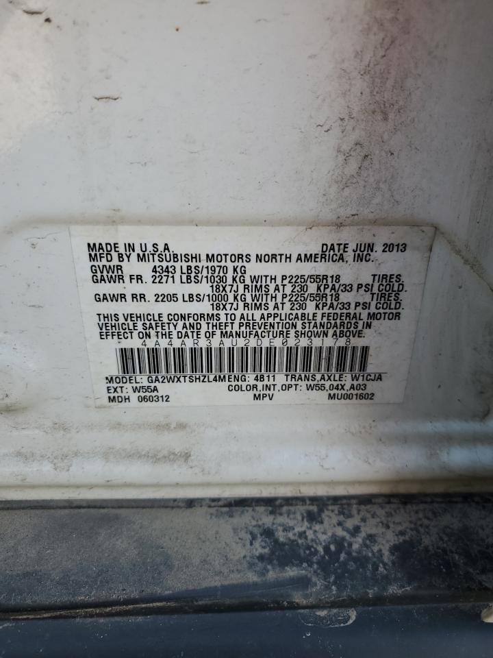 2013 Mitsubishi Outlander Sport Es VIN: 4A4AR3AU2DE023178 Lot: 60163475