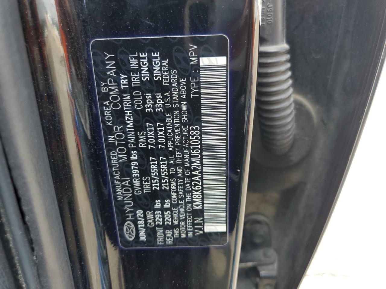 2021 Hyundai Kona Sel Plus VIN: KM8K62AA2MU610583 Lot: 62610905