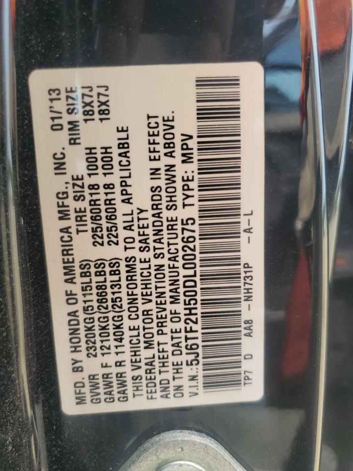 2013 Honda Crosstour Exl VIN: 5J6TF2H50DL002675 Lot: 59538155