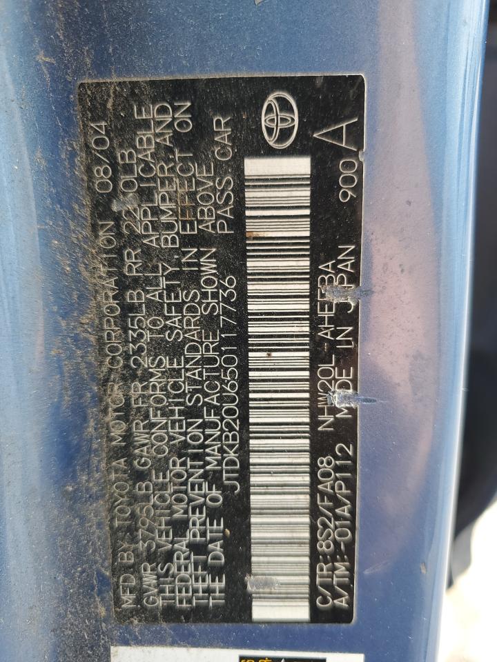2005 Toyota Prius VIN: JTDKB20U650117736 Lot: 63027455