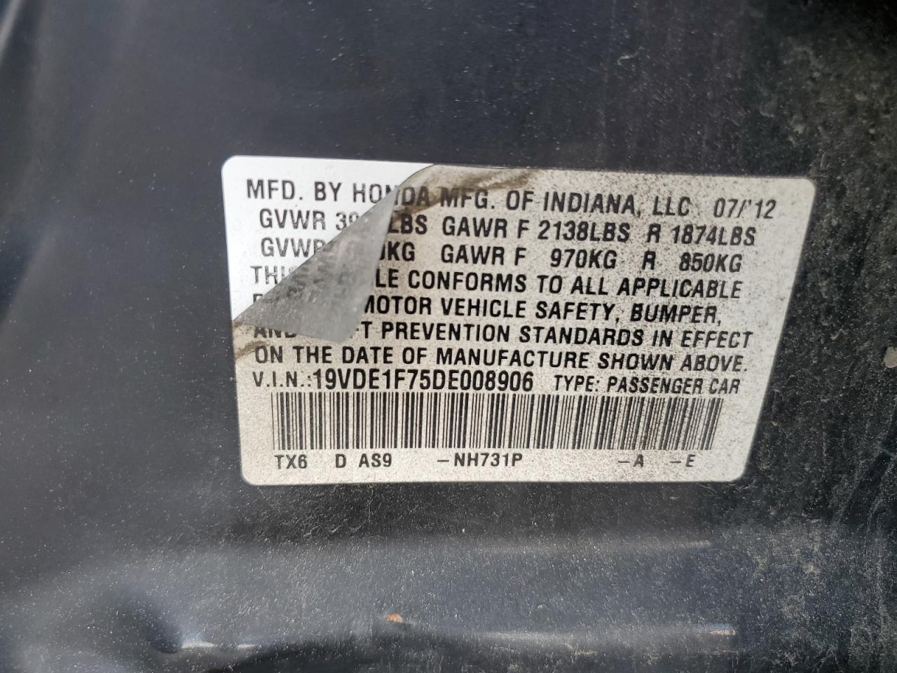 2013 Acura Ilx 20 Tech VIN: 19VDE1F75DE008906 Lot: 61439555