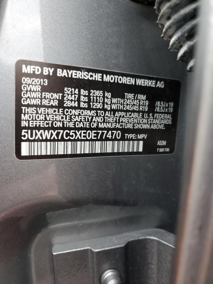 2014 BMW X3 xDrive35I VIN: 5UXWX7C5XE0E77470 Lot: 61561475