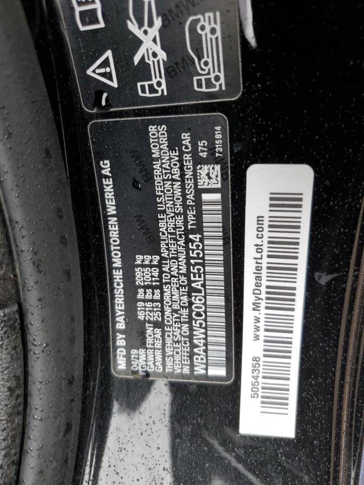 2020 BMW 430Xi VIN: WBA4W5C06LAE51554 Lot: 62289565