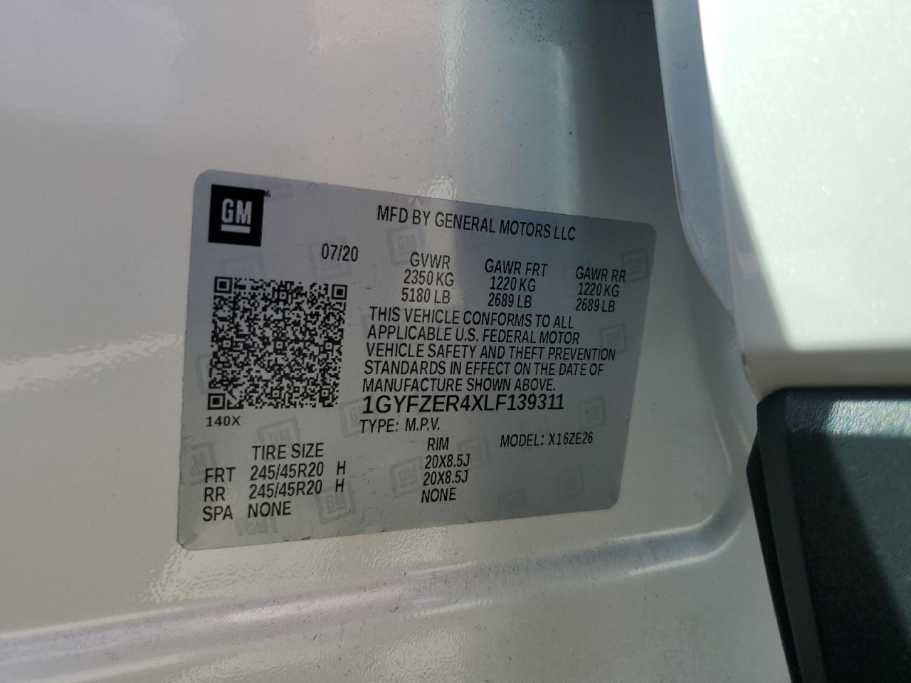 2020 Cadillac Xt4 Sport VIN: 1GYFZER4XLF139311 Lot: 61757995