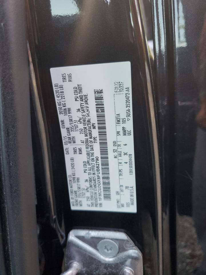 2015 Ford Escape Se VIN: 1FMCU0GX6FUB82790 Lot: 62907175