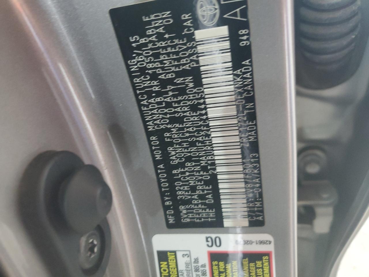 TOYOTA COROLLA 2015 VIN 2T1BURHE2FC444450 photo 12