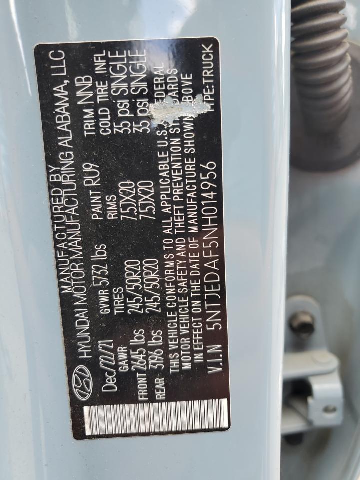 2022 Hyundai Santa Cruz Limited VIN: 5NTJEDAF5NH014956 Lot: 61217295