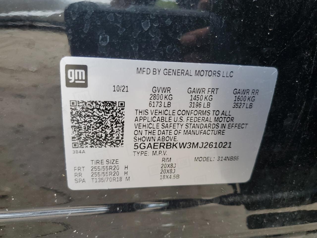 2021 Buick Enclave Essence VIN: 5GAERBKW3MJ261021 Lot: 62674545