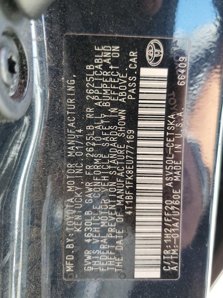 TOYOTA CAMRY 2014 VIN 4T1BF1FK8EU777169 zdjęcie 12