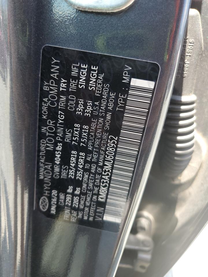 2021 Hyundai Kona Ultimate VIN: KM8K53A53MU608952 Lot: 62209685