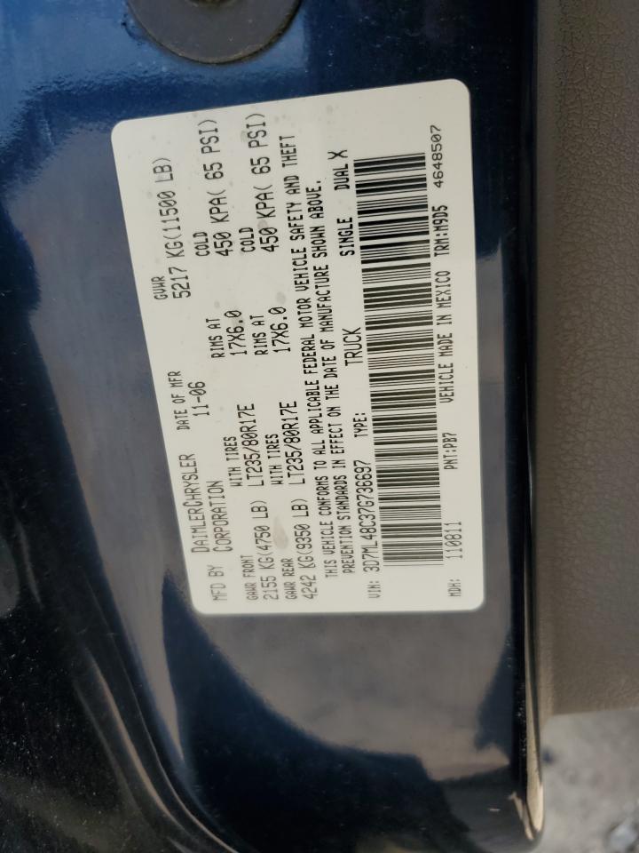 2007 Dodge Ram 3500 St VIN: 3D7ML48C37G736697 Lot: 62880315