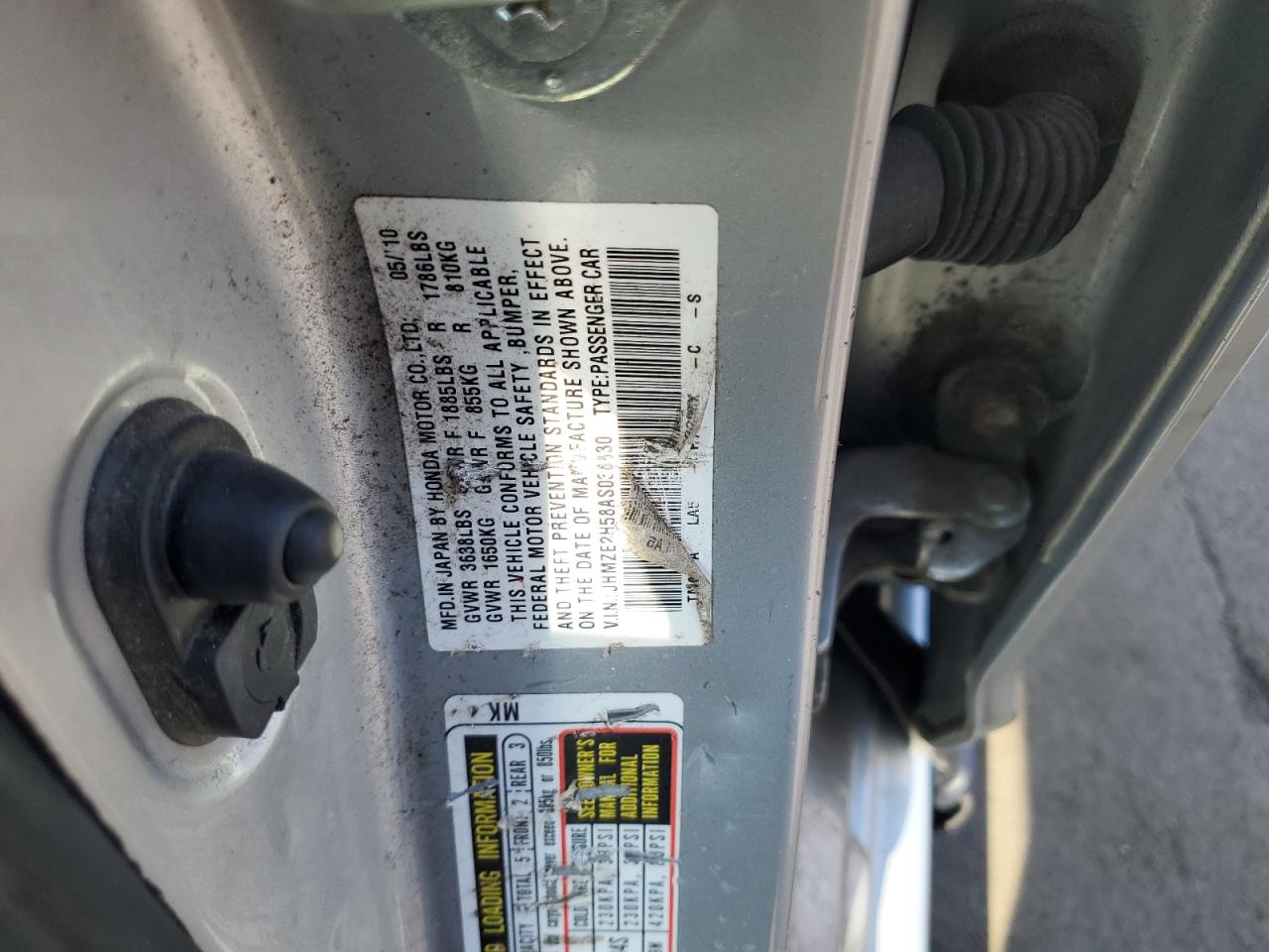 2010 Honda Insight Lx VIN: JHMZE2H58AS038830 Lot: 61157475