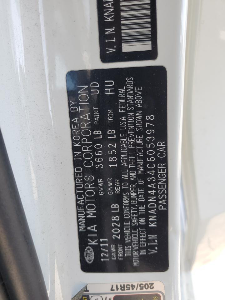 2012 Kia Rio Ex VIN: KNADN4A34C6053978 Lot: 61275565