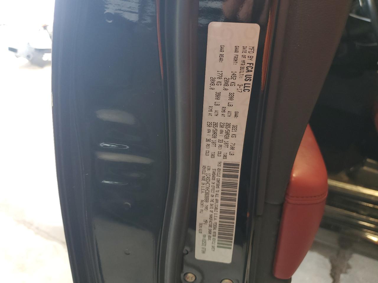 2017 Dodge Durango R/T VIN: 1C4SDHCTXHC869880 Lot: 61198785