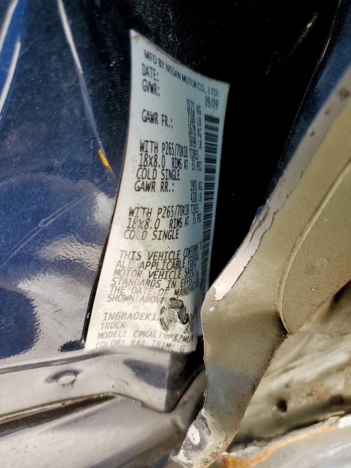 2010 Nissan Titan Xe VIN: 1N6BA0FK1AN300468 Lot: 59534495