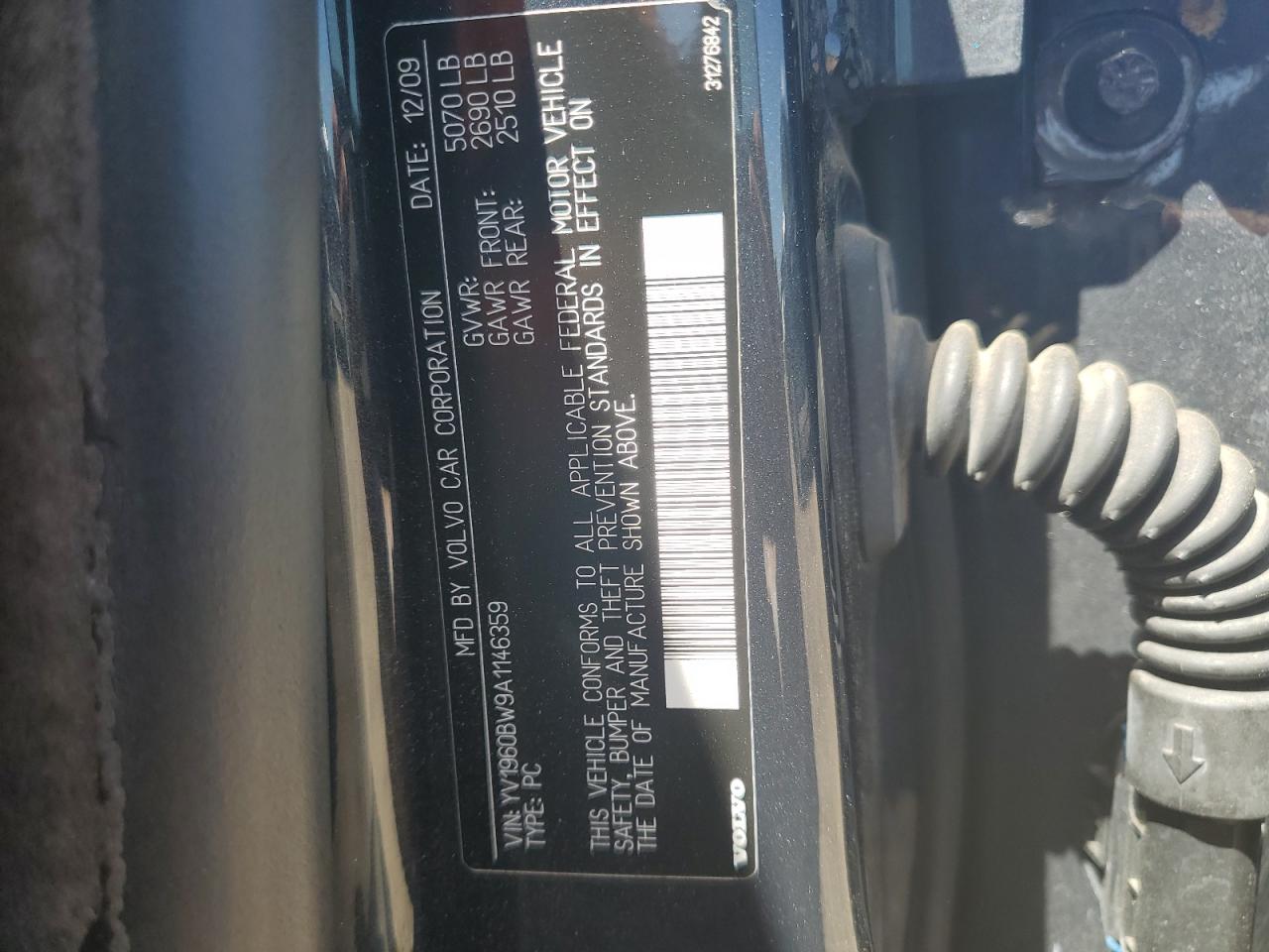 2010 Volvo V70 3.2 VIN: YV1960BW9A1146359 Lot: 61579085