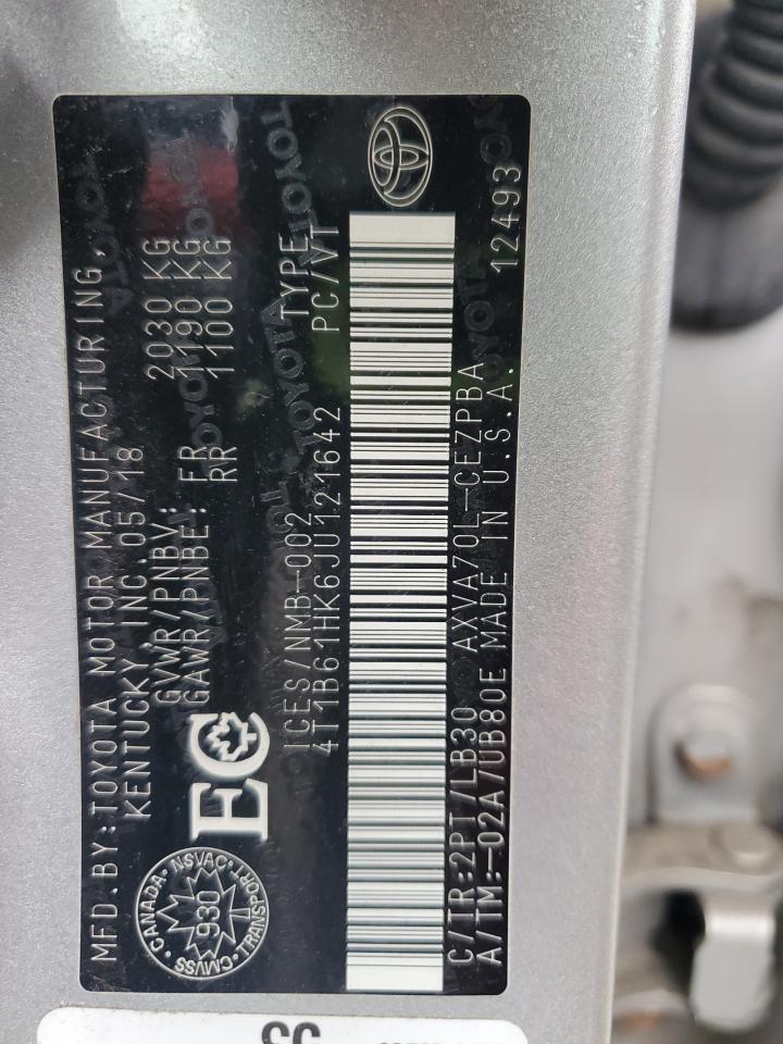 2018 Toyota Camry Xse VIN: 4T1B61HK6JU121642 Lot: 59921985