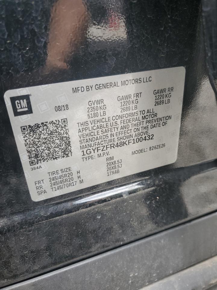 2019 Cadillac Xt4 Sport VIN: 1GYFZFR48KF100432 Lot: 59079685