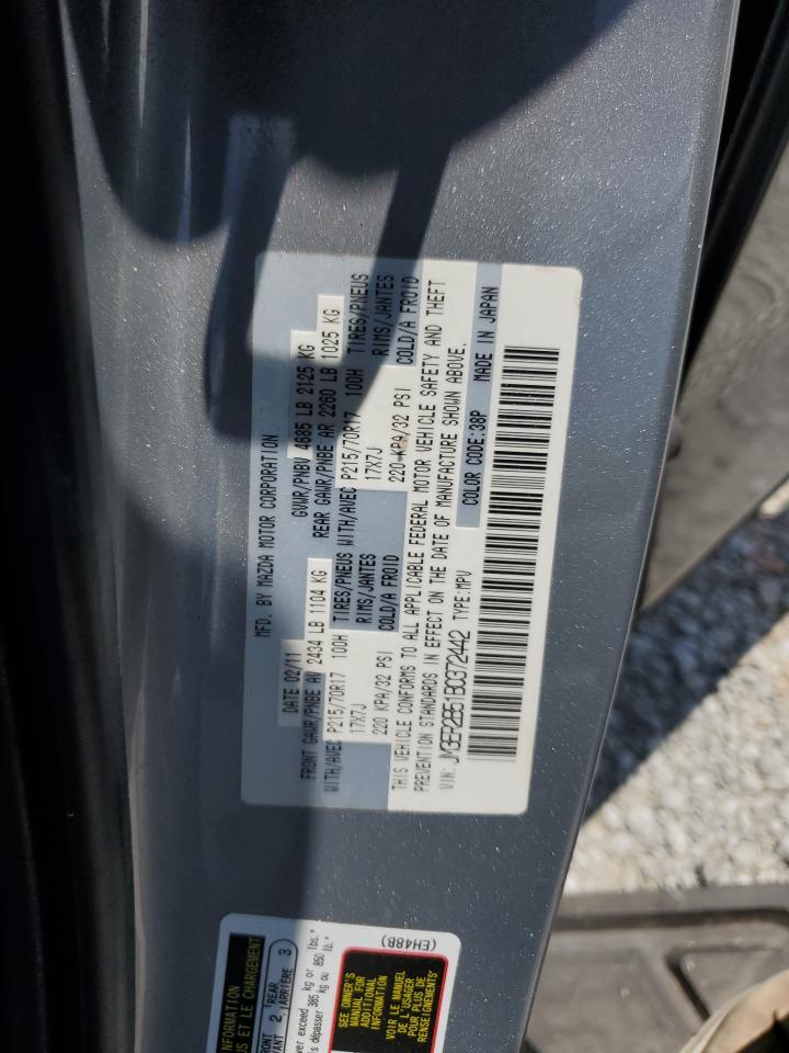 2011 Mazda Cx-7 VIN: JM3ER2B51B0372442 Lot: 60909885