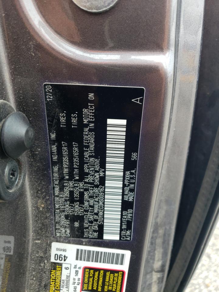 2021 Toyota Sienna Xle VIN: 5TDYRKEC0MS009162 Lot: 59762565