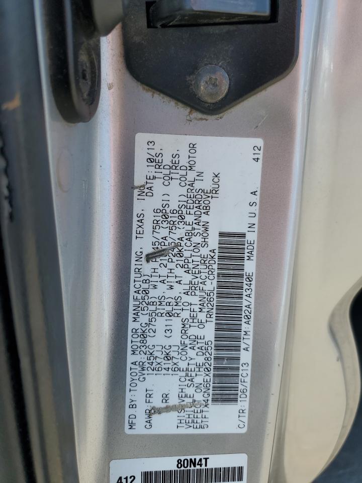 2014 Toyota Tacoma Prerunner Access Cab VIN: 5TFTX4GN6EX028255 Lot: 62890915