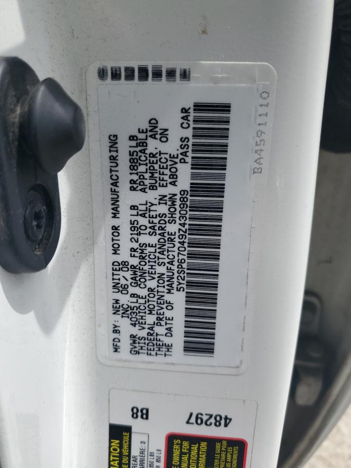 2009 Pontiac Vibe VIN: 5Y2SP67049Z430989 Lot: 61533865