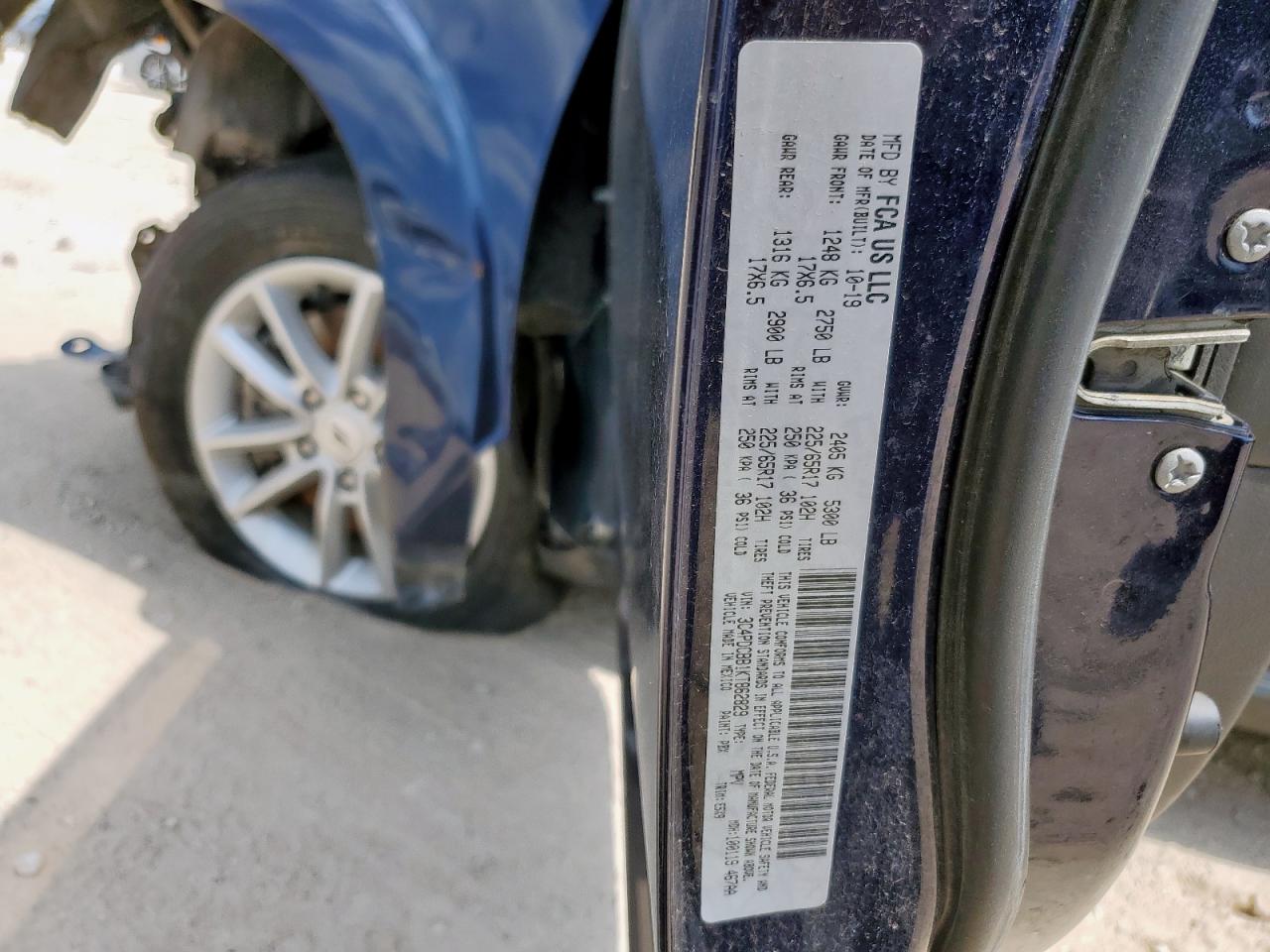 2019 Dodge Journey Se VIN: 3C4PDCBB1KT862829 Lot: 59386895