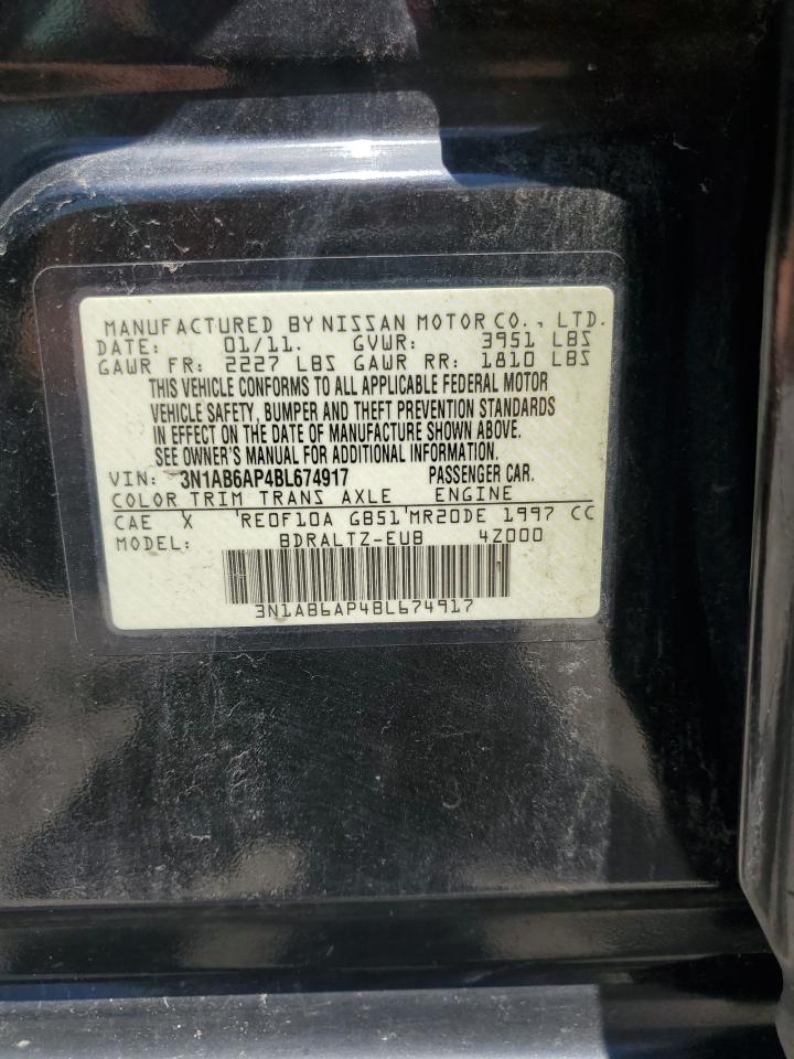 2011 Nissan Sentra 2.0 VIN: 3N1AB6AP4BL674917 Lot: 61744255