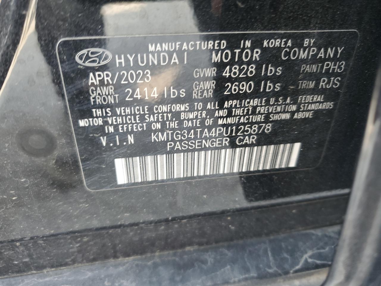 2023 Genesis G70 Base VIN: KMTG34TA4PU125878 Lot: 60563965
