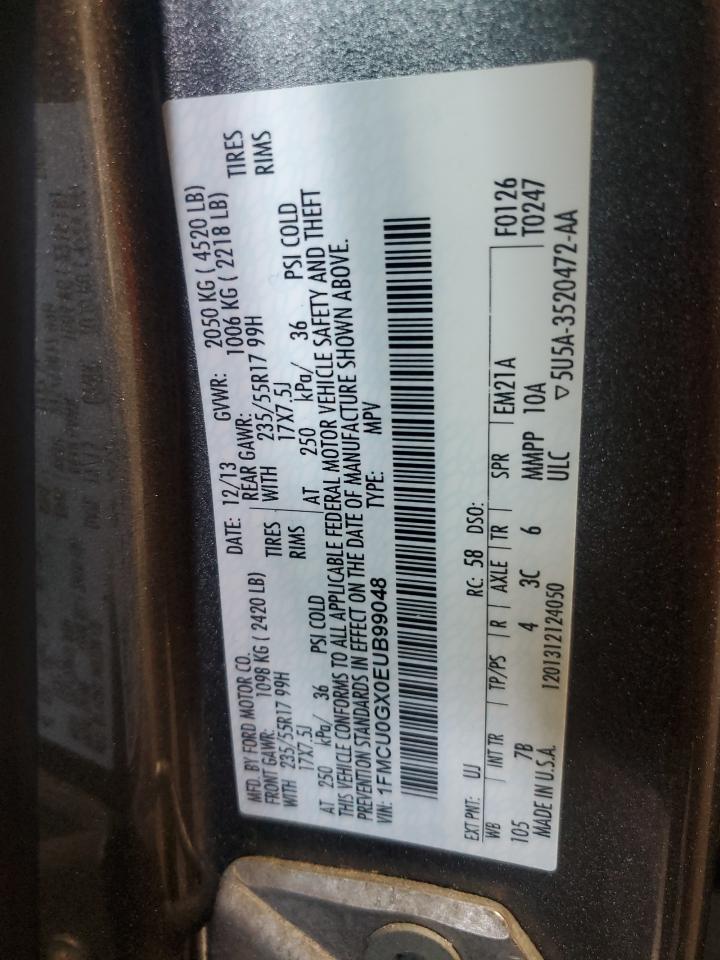 2014 Ford Escape Se VIN: 1FMCU0GX0EUB99048 Lot: 61588415