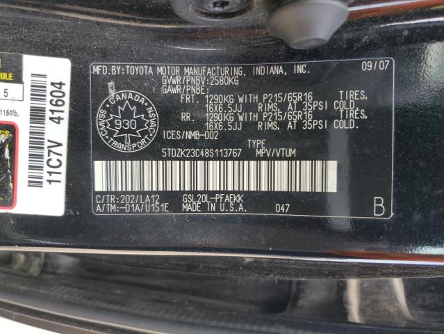 2008 TOYOTA SIENNA CE  