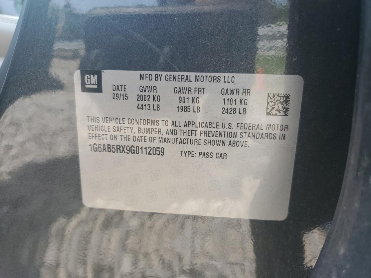 2016 Cadillac Ats Luxury VIN: 1G6AB5RX9G0112059 Lot: 59183025