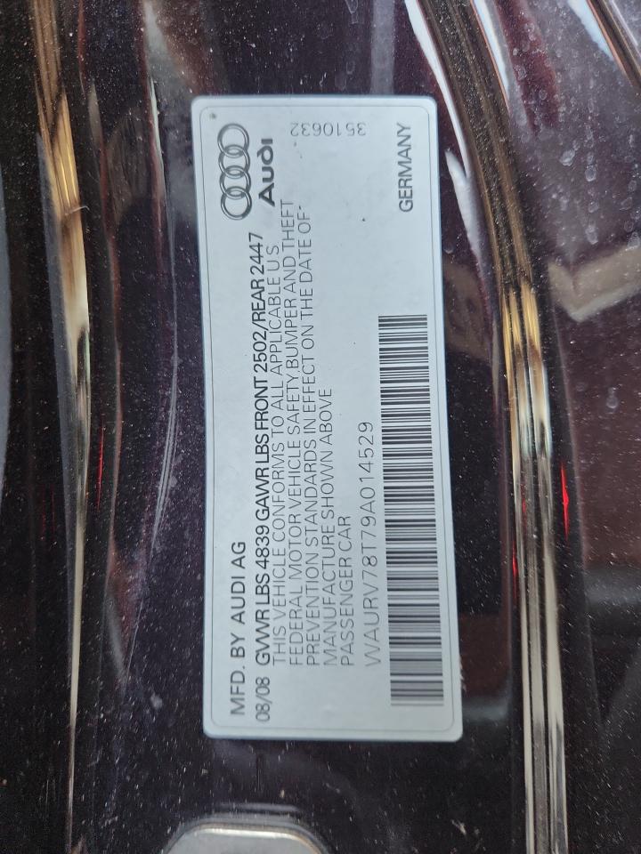 2009 Audi S5 Quattro VIN: WAURV78T79A014529 Lot: 62820575