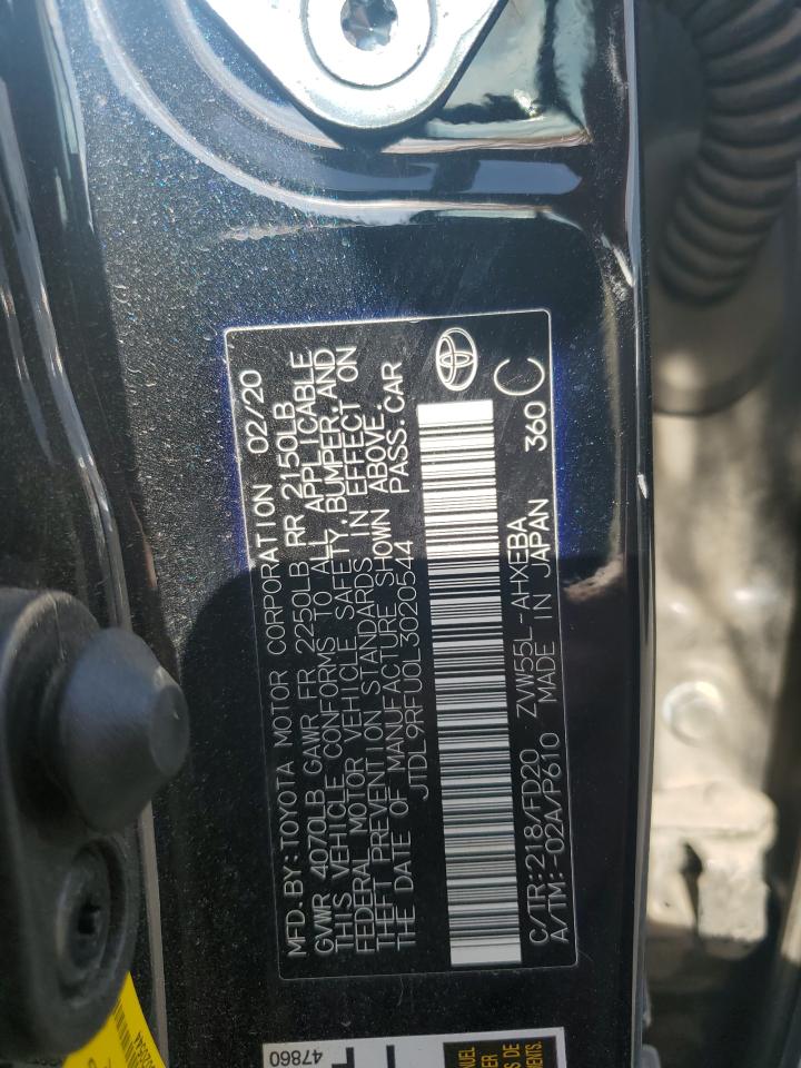 2020 Toyota Prius Le VIN: JTDL9RFU0L3020544 Lot: 60660925