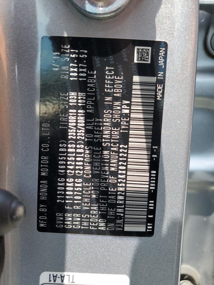 2019 Honda Cr-V Ex VIN: JHLRW2H52KX021222 Lot: 60719225