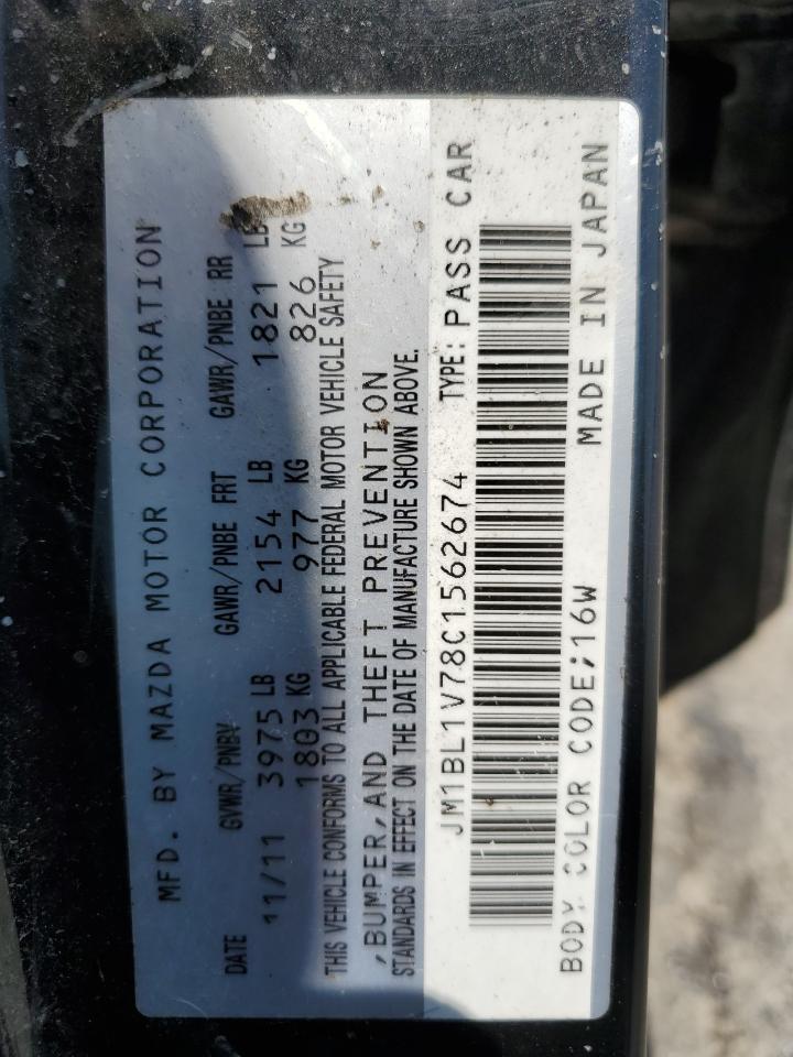 2012 Mazda 3 I VIN: JM1BL1V78C1562674 Lot: 60343435