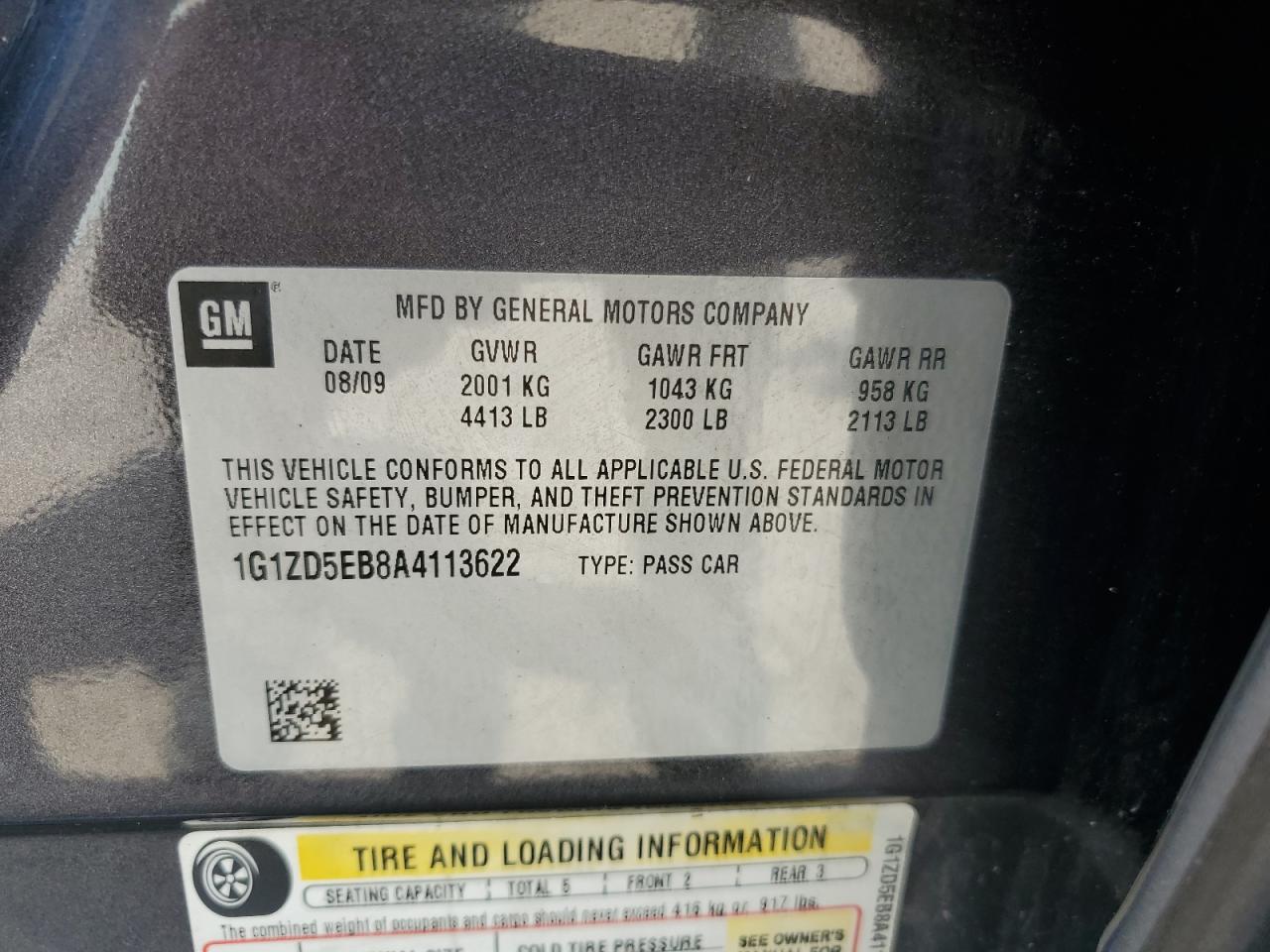 2010 Chevrolet Malibu 2Lt VIN: 1G1ZD5EB8A4113622 Lot: 63015575