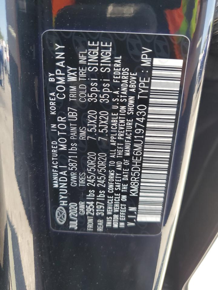 2021 Hyundai Palisade Limited VIN: KM8R5DHE6MU197430 Lot: 62106605