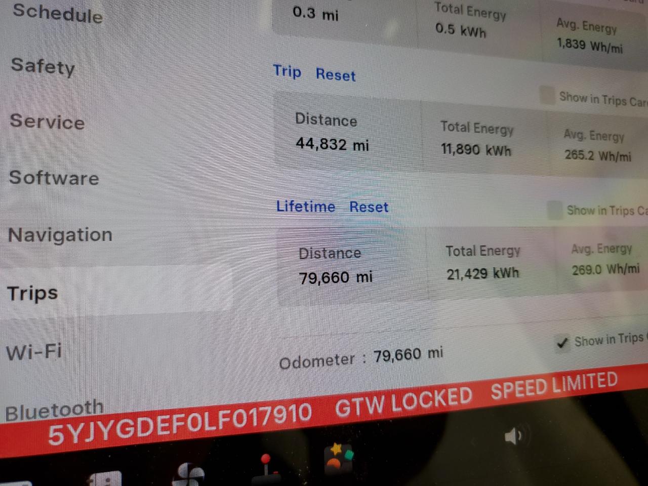 2020 Tesla Model Y VIN: 5YJYGDEF0LF017910 Lot: 61418995