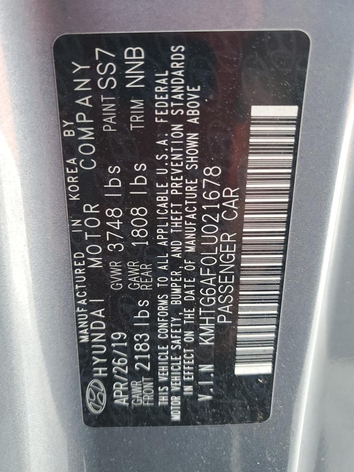 2020 Hyundai Veloster Base VIN: KMHTG6AF0LU021678 Lot: 62657245