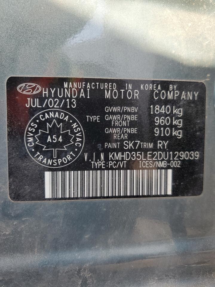 2013 Hyundai Elantra Gt VIN: KMHD35LE2DU129039 Lot: 61413955