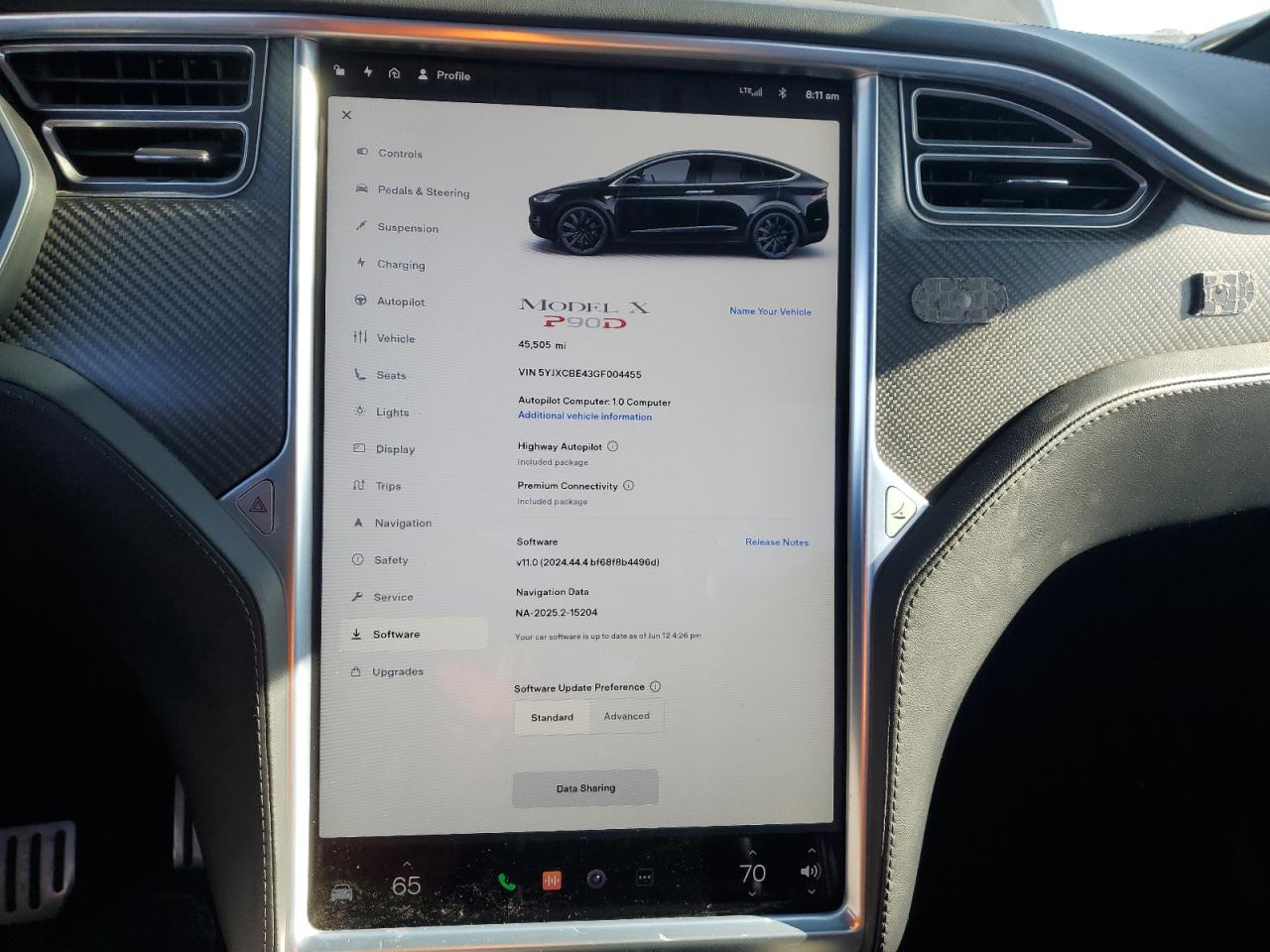 2016 Tesla Model X VIN: 5YJXCBE43GF004455 Lot: 52461945