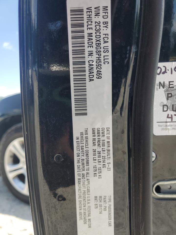 2023 Dodge Charger Sxt VIN: 2C3CDXBG8PH592469 Lot: 63027215